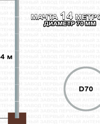 Купить Мачту 14 метров с диаметром 70 мм [wt_location get='region_name'/] низкая цена, отзывы, характеристики